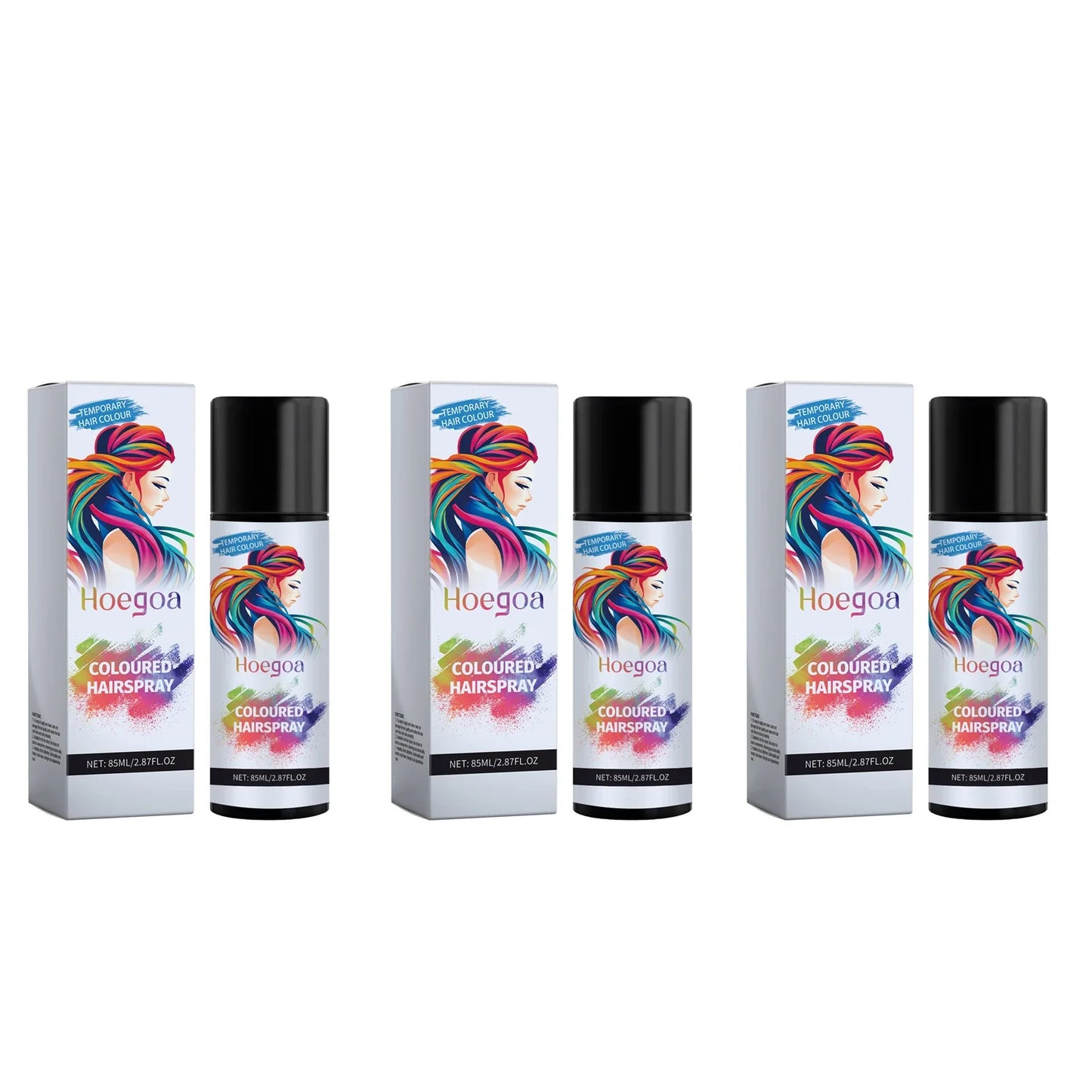 HOEGOA Temporary Black Hair Dye Spray – Cover Grey Hair