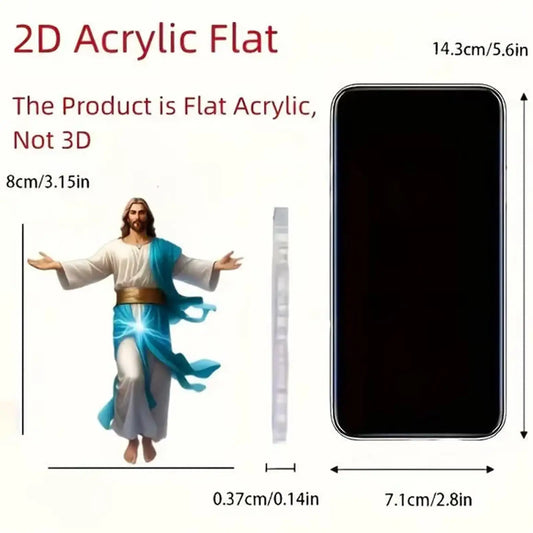 2D Acrylic Jesus Car Ornament | Faith Hanging Pendant Gift Religious Car Ornament Oasis Select