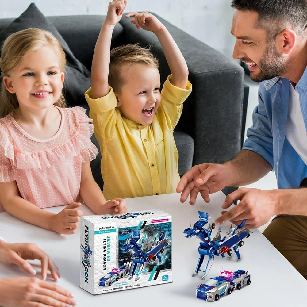 Unicorn Transformer : Magic Transformation Super Combination Car Toy 2 In 1 Kids Magnetic Collision Transforming Car Diy Toy Peaceful Pleasures Health and Wellness