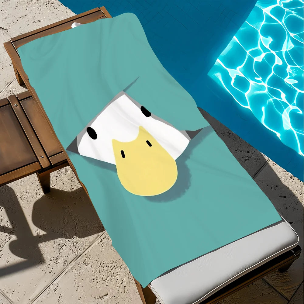 Duck Cartoon Quick-Dry Beach Towel | Soft Pool & Sport Towel Quick-Dry Beach Towel Peaceful Pleasures Health and Wellness z4 STJ150x260CM