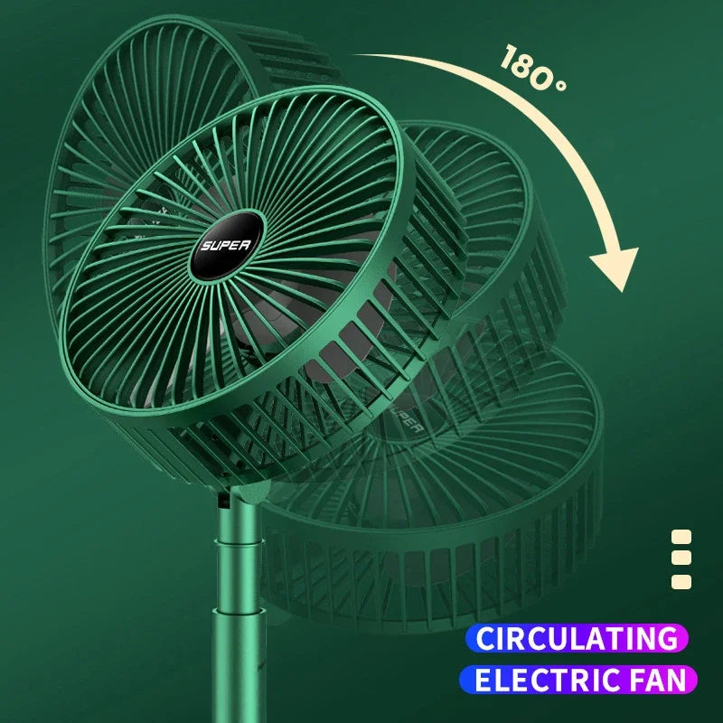 Home Folding Fan Cooling Handy Desk Low Noise Adjustable Hight USB Charging High Duration Standby Desktop Mini Electric Fan Peaceful Pleasures Health and Wellness