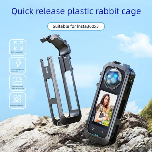 Insta360 X5 Protective Frame Cage with Cold Shoe Mount | PC Camera Protective Cage Peaceful Pleasures Health and Wellness