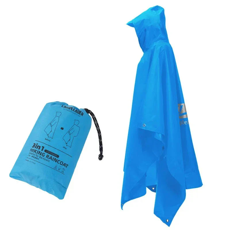 3-in-1 Waterproof Rain Poncho – Raincoat, Cover & Tent