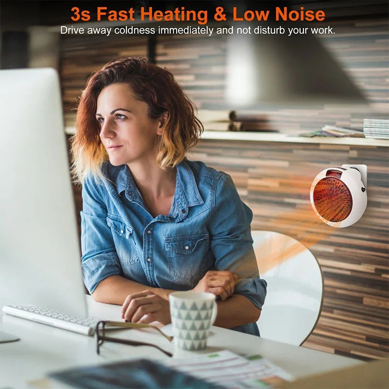 Air Heater Silent Remote Fast Heat Thermostat Electric Portable Heater Mini Wall Mount Home Office Desktop Warm Air Heater Peaceful Pleasures Health and Wellness
