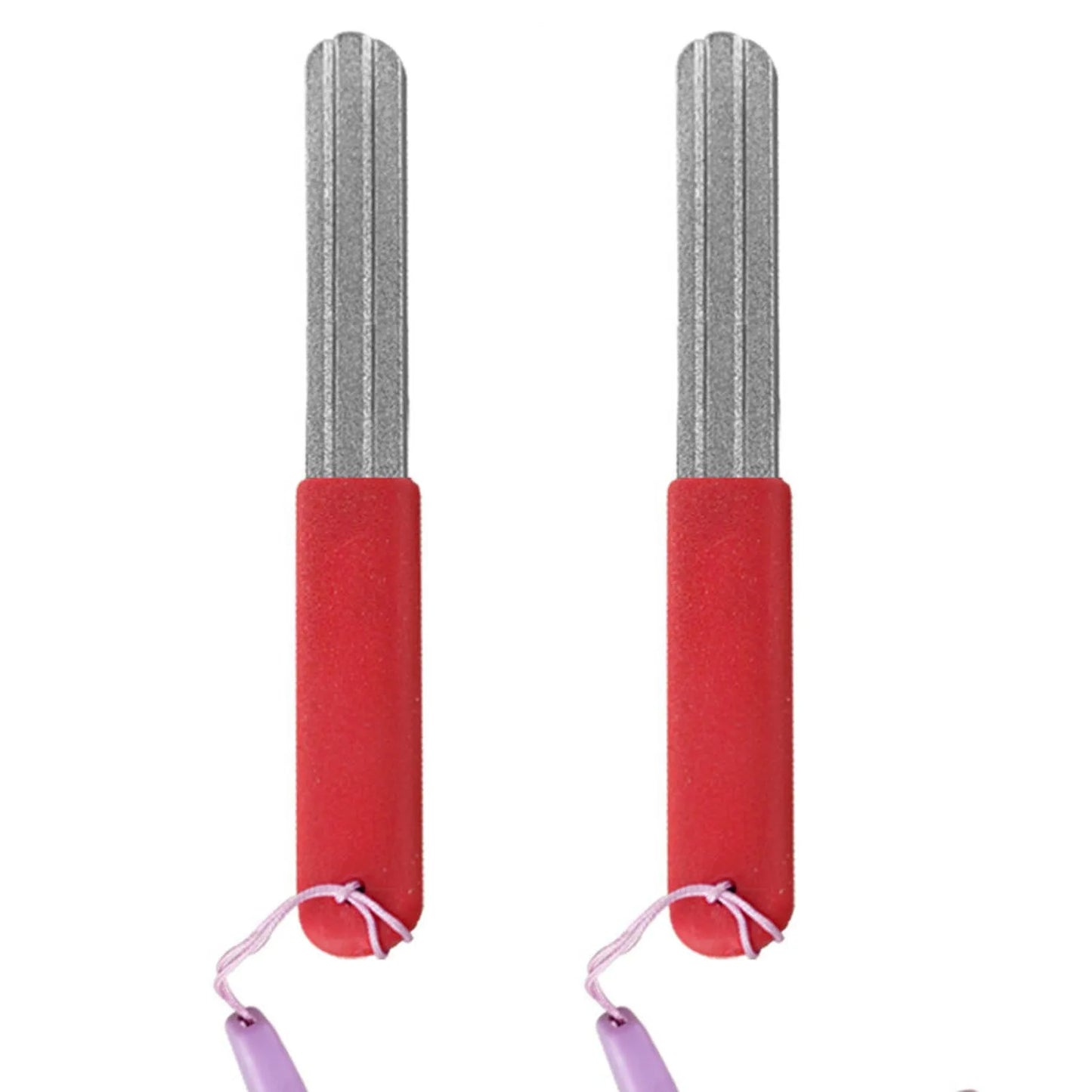 New Diamond Hook Sharpener with 3 Grooves and Lanyard for Fishing Gear Urban Commuting Equipment Peaceful Pleasures Health and Wellness 2pcs Red handle