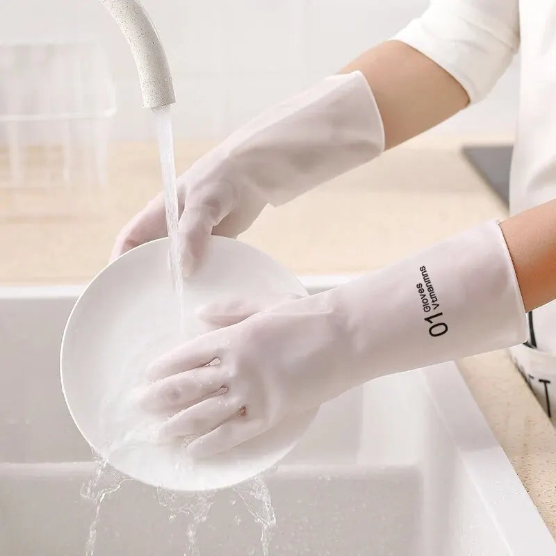 Waterproof Rubber Cleaning Gloves – Dishwashing & Laundry