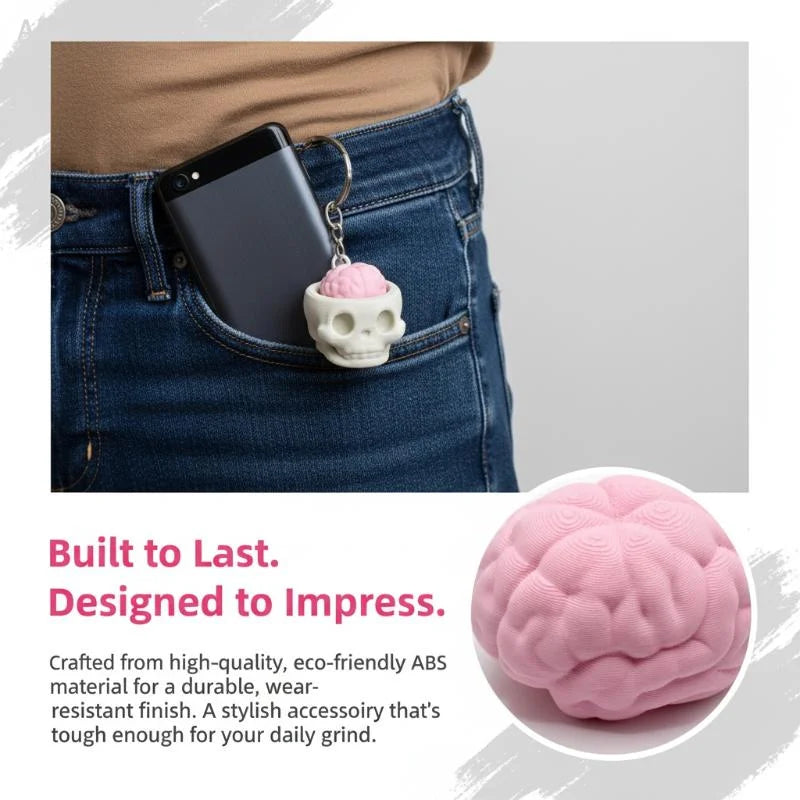 3D Printed Skull Fidget Clicker Keychain | Bag Pendant Toy
