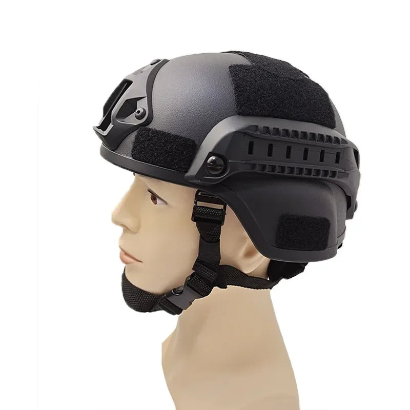 Protective Helmet FAST Helmet MICH2000 Airsoft MH Tactical Helmet Outdoor Tactical Painball CS SWAT Riding Protect Equipment Peaceful Pleasures Health and Wellness Black
