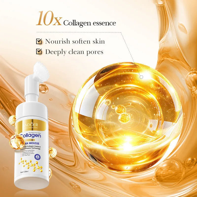 SADOER Collagen Facial Cleanser for Anti Wrinkle Deep Cleaning Mousse Nourishing Moisture Skin Care 120ml Peaceful Pleasures Health and Wellness