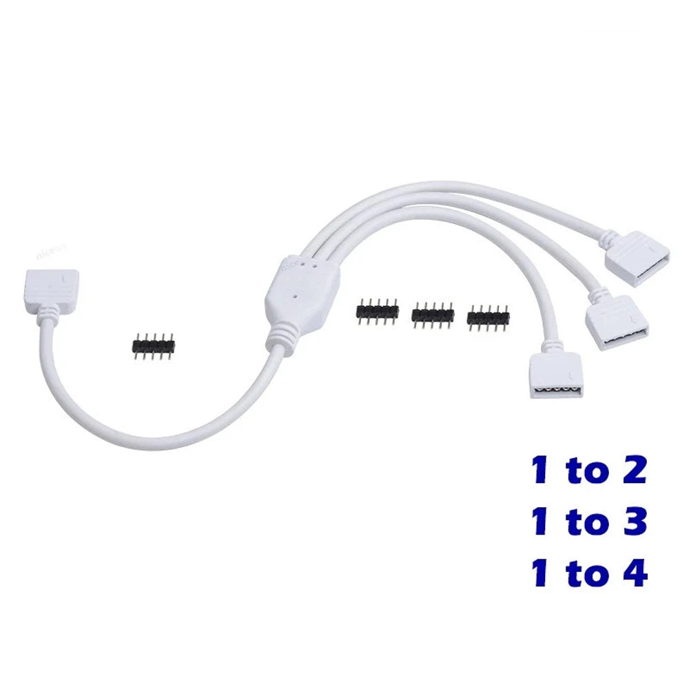 for 5050 3528 Female Connector LED Strip Adapter RGB Extension Cable 4 Pin Splitter Cable RGB Connector 4Pin RGB Splitter Peaceful Pleasures Health and Wellness