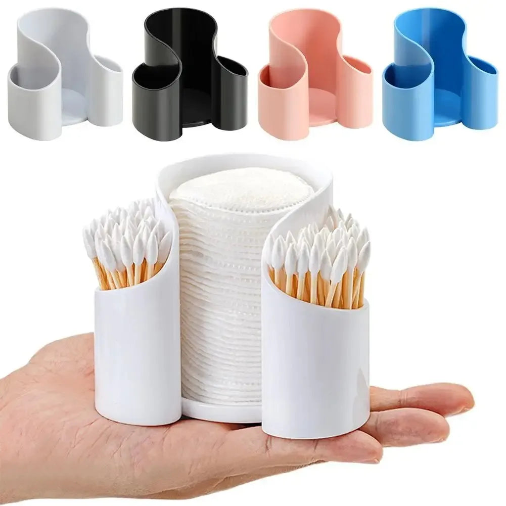 2-in-1 Dental Floss & Cotton Storage Box Countertop Organizer