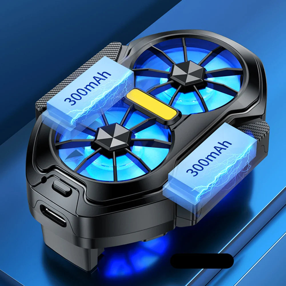 Dual Fan Phone Cooler Portable Gaming Heat Sink Type-C