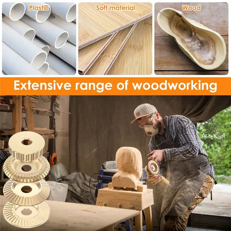 A36T-13Pcs Wood Carving Disc Set Bushing Angle Grinder Wood Grinding Wheel Burr Rasp Polishing Rotary Tool Accessories Peaceful Pleasures Health and Wellness