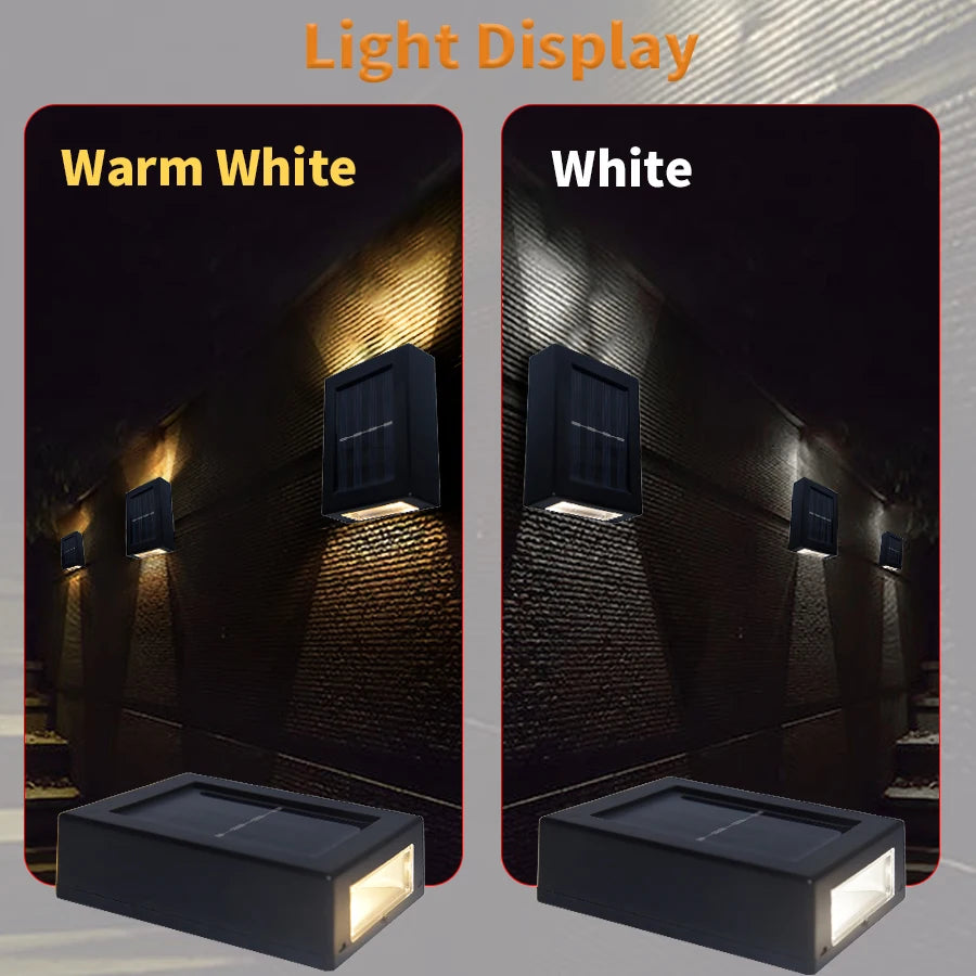 Solar Light Outdoor Up and Down Wall Washer Light Waterproof Solar Lamp for Garden Street Landscape Balcony Yard Porch Decor Peaceful Pleasures Health and Wellness