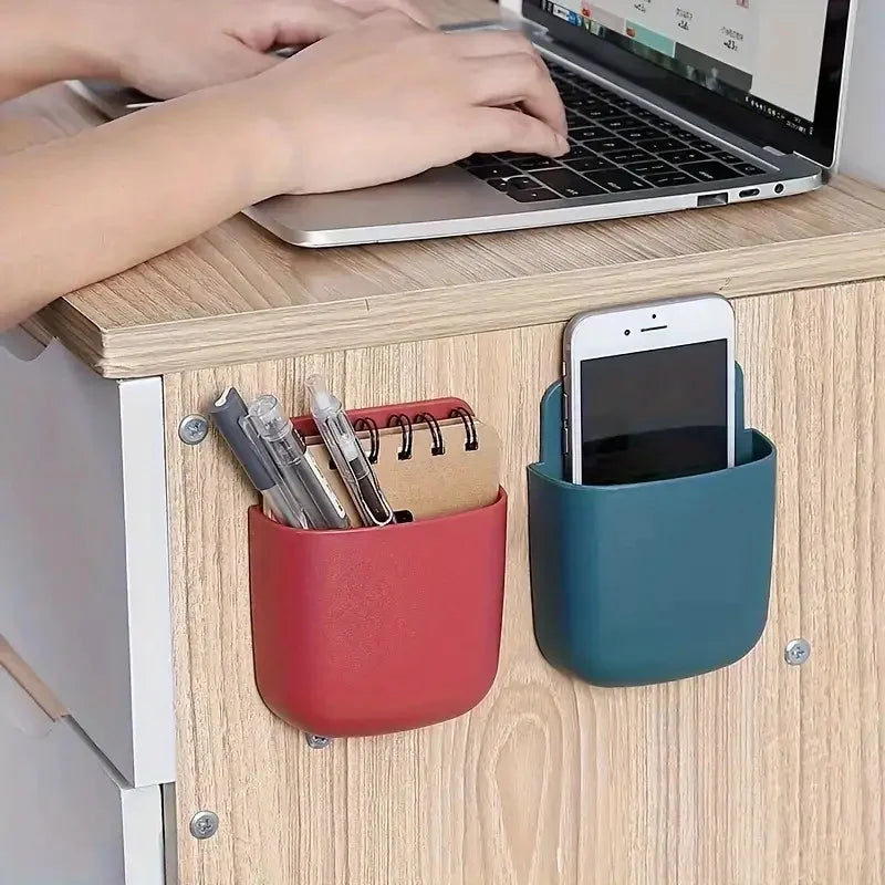 Wall Mounted Phone Charging Holder & Remote Organizer – 2 Pack