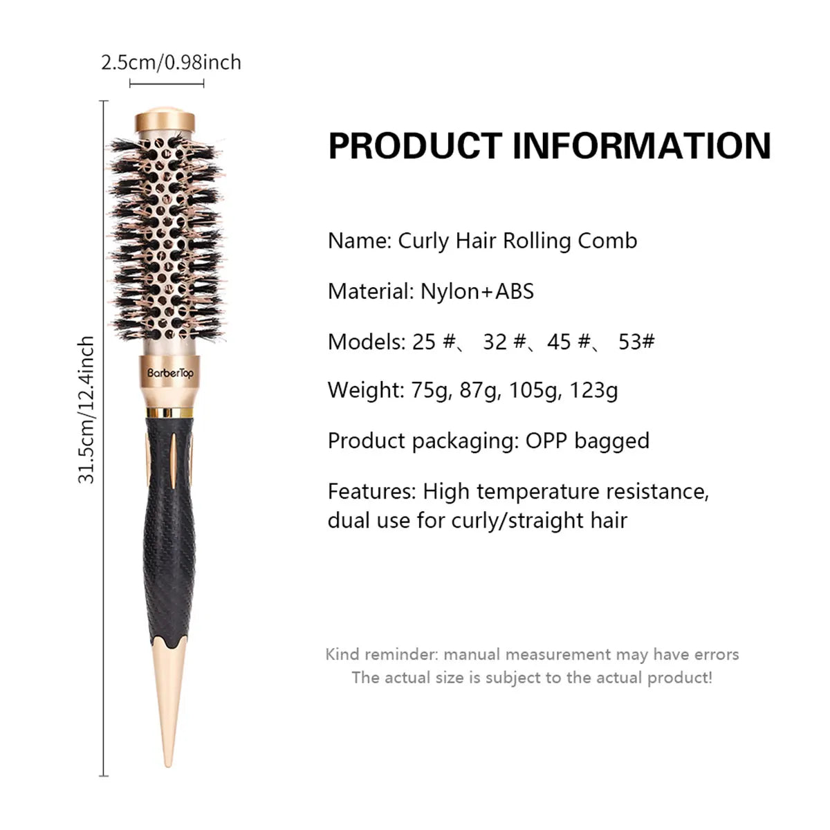 Salon Stylin Round Hair Comb Anti Static Hair Toothed Salon Styling Brush for Curly Hair Hairdressing Tools for Salon Peaceful Pleasures Health and Wellness