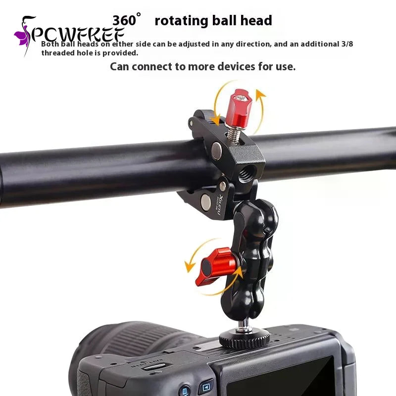 Camera Super Clamp & Double Ball Head Magic Arm Mount Kit