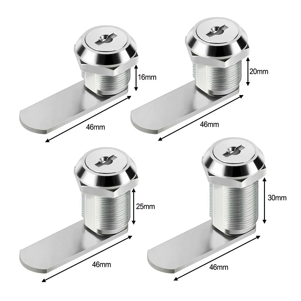 Zinc Alloy Cam Lock for Cabinets, Drawers & Mailboxes + 2 Keys