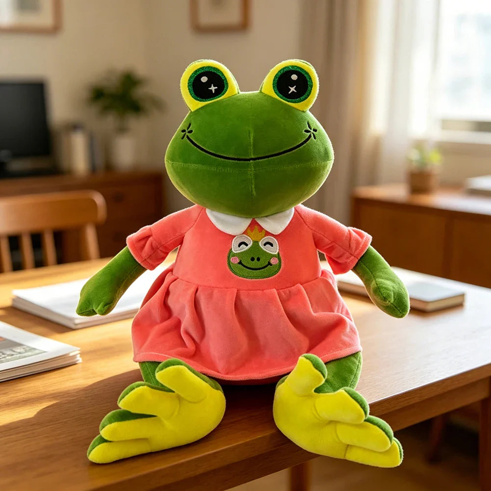 Green Frog Plush Toy – Soft Couple Stuffed Animal Gift 35cm