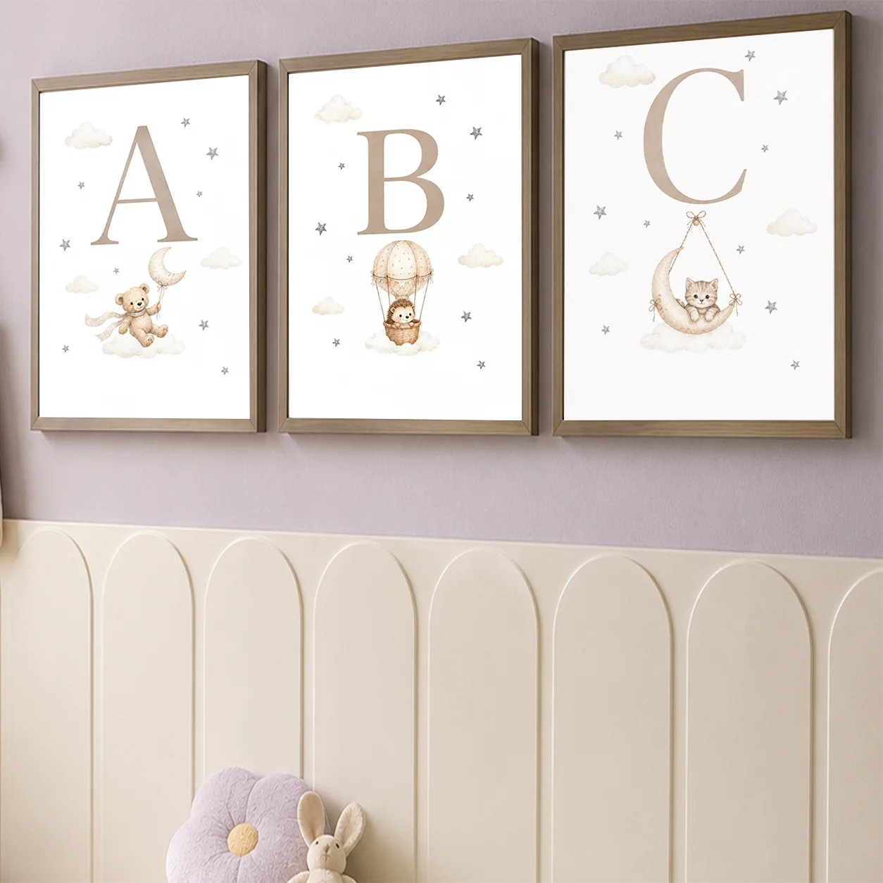 Custom Alphabet Wall Art Cute Animal Letter Canvas Painting Nursery Poster Print For Kids Room Wall Decor Peaceful Pleasures Health and Wellness