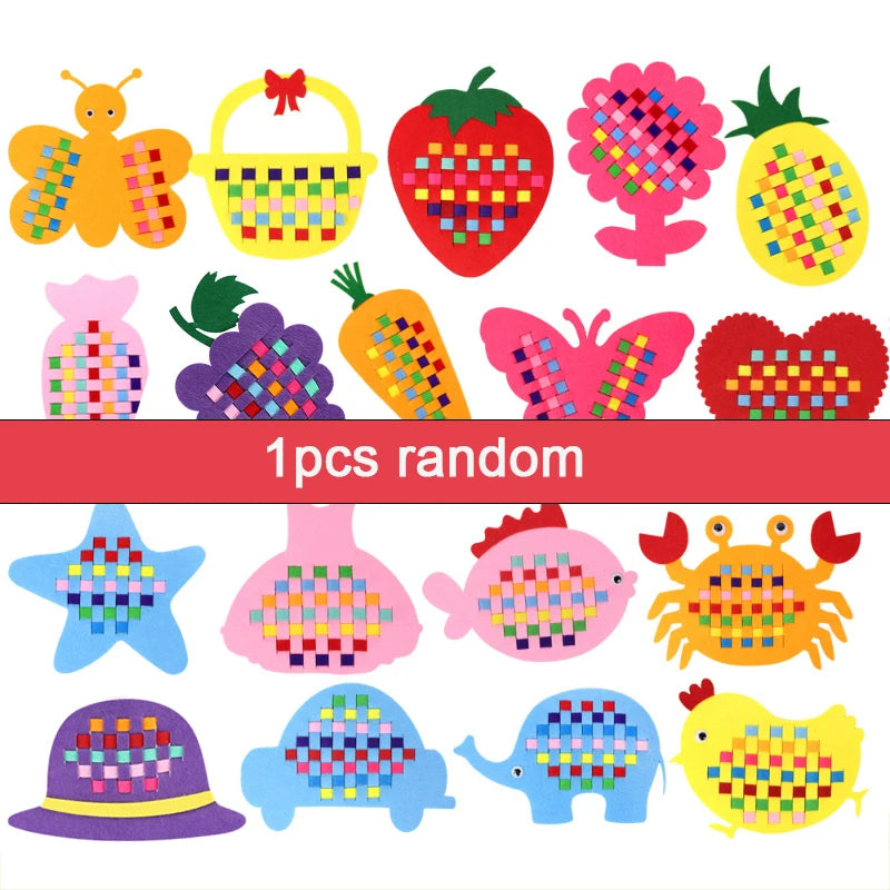 Children's Handmade Weaving Toys Cartoon Chicken Flower Fruit Fish