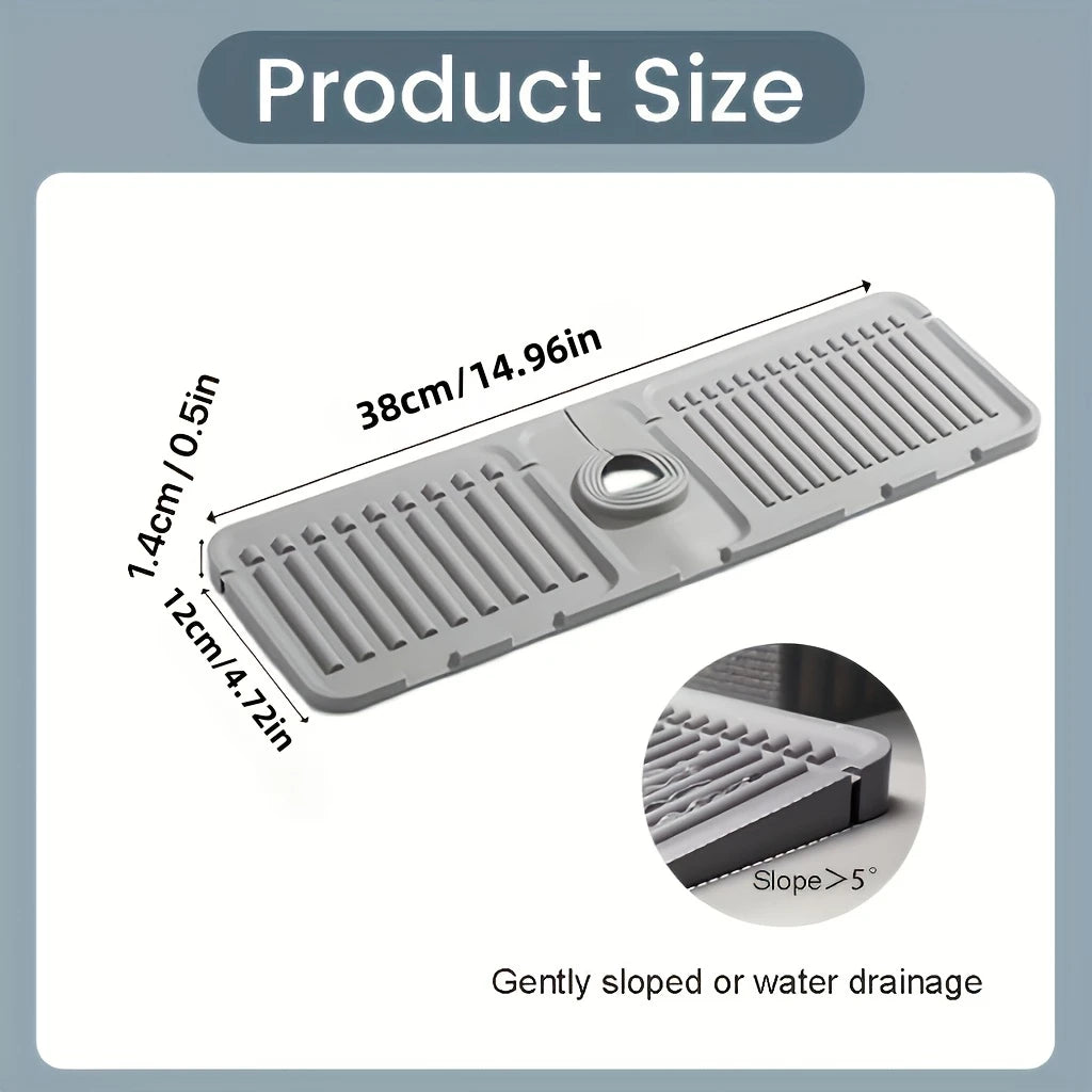 1pc Splash Guard Mat for Faucets, Sink Drain Pad, Quick Drying Kitchen and Bathroom Protector, Easy to Clean and Durable Design Peaceful Pleasures Health and Wellness