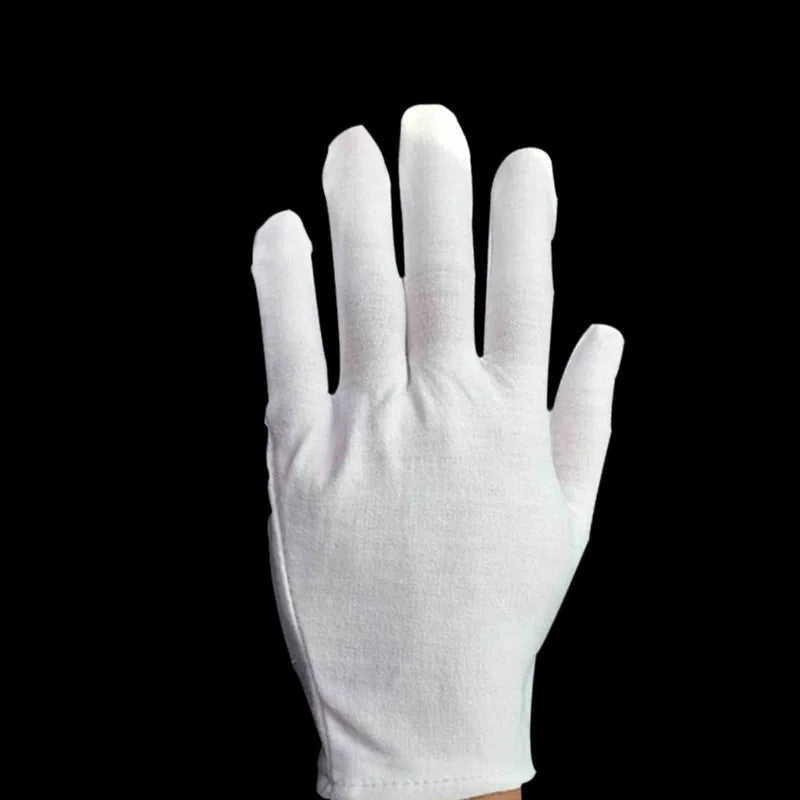 Pure Cotton Work White Gloves Etiquette Gloves Collectible Items White Anti-slip and Anti-stain Cotton Wear-resistant Gloves Peaceful Pleasures Health and Wellness