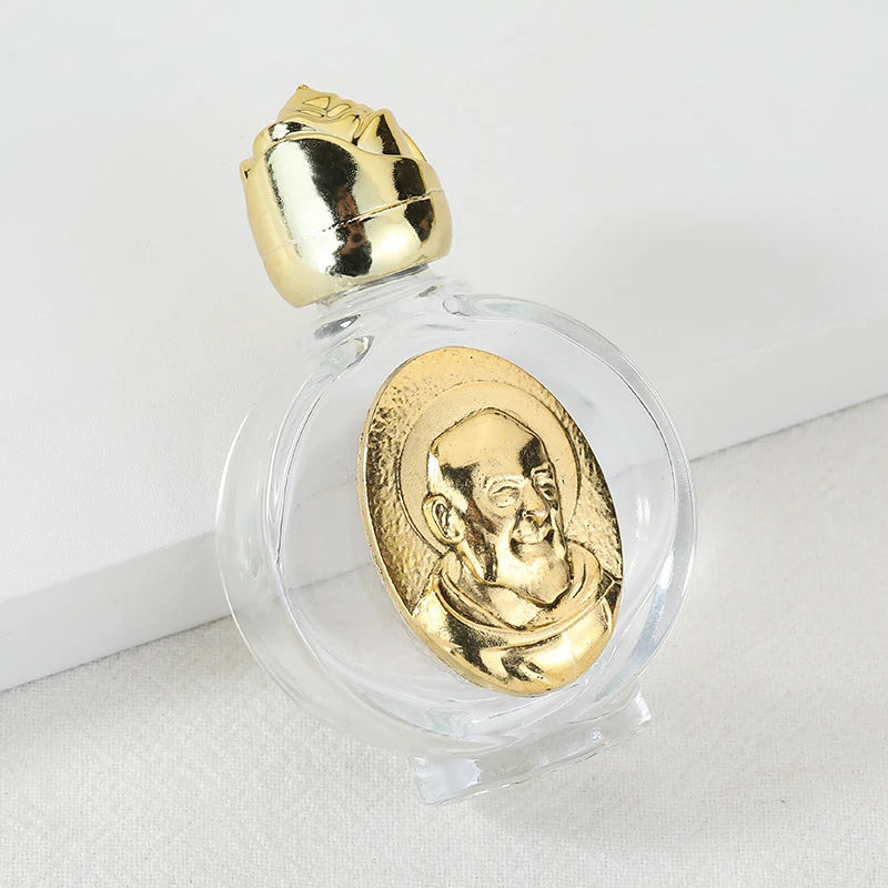 Beautiful Gold Rose Crystal Glass Empty Holy Water Jesus Bottle Religious Bottle Christian Baptism Supplies Gift Peaceful Pleasures Health and Wellness A4