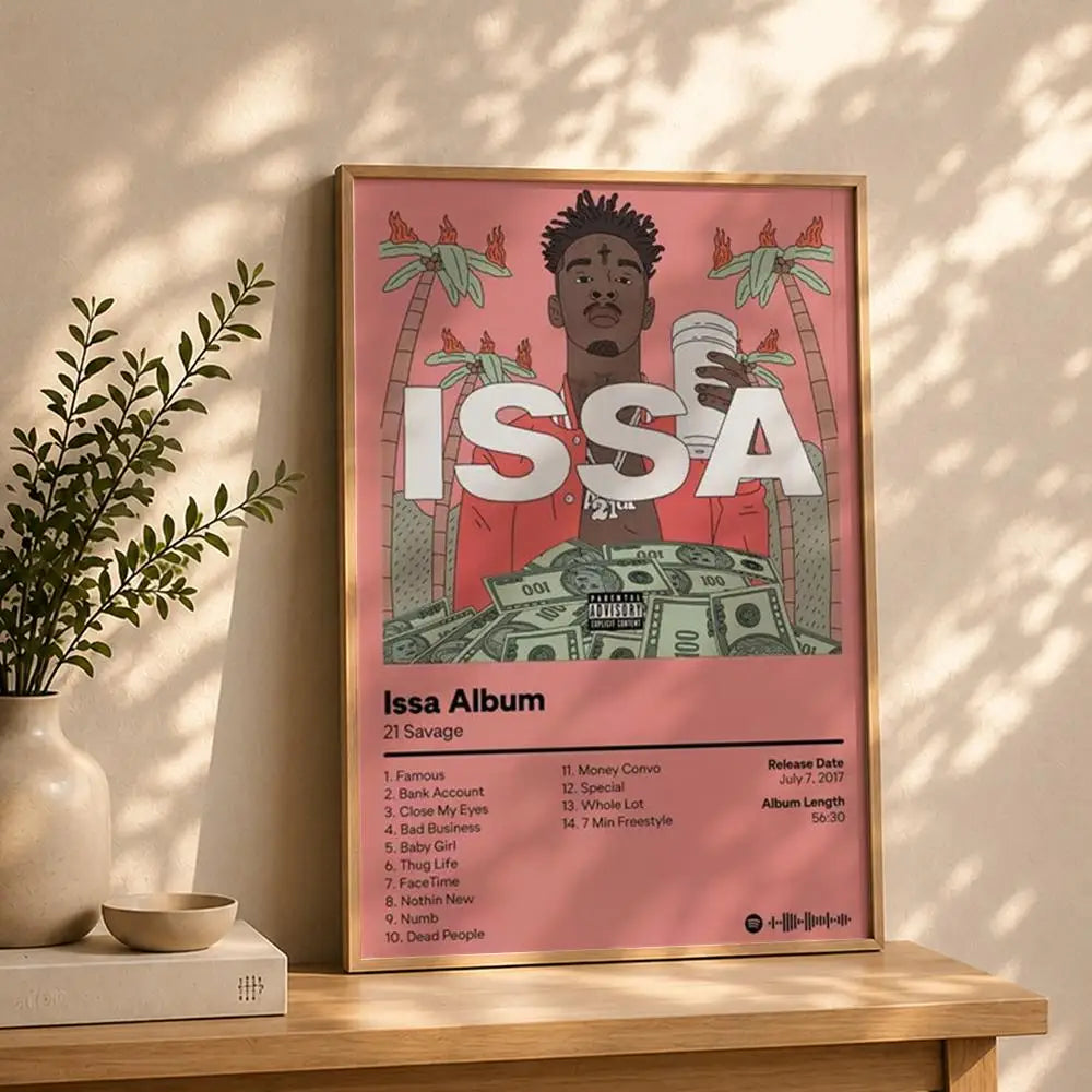 21 Savage HD Rapper Poster | Self-Adhesive Waterproof Wall Art Rapper Wall Poster Peaceful Pleasures Health and Wellness