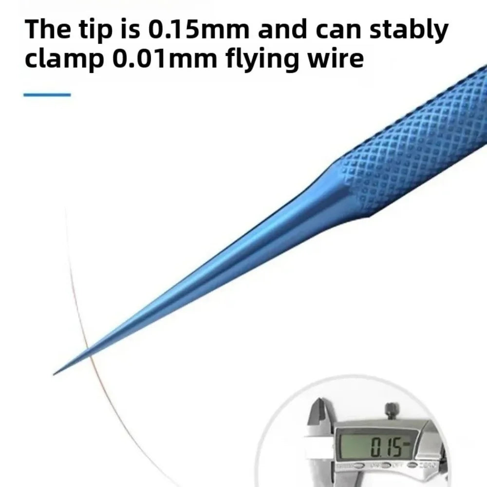 Titanium Precision Tweezers – Antimagnetic PCB Phone Repair Tool