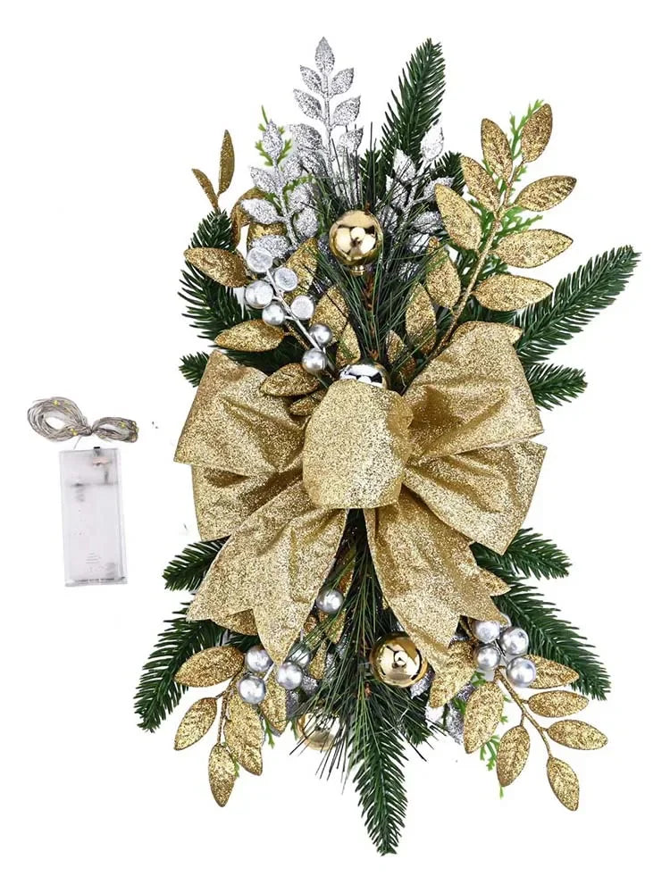 Christmas Staircase Ornament with Lights – Berries & Pine Cones