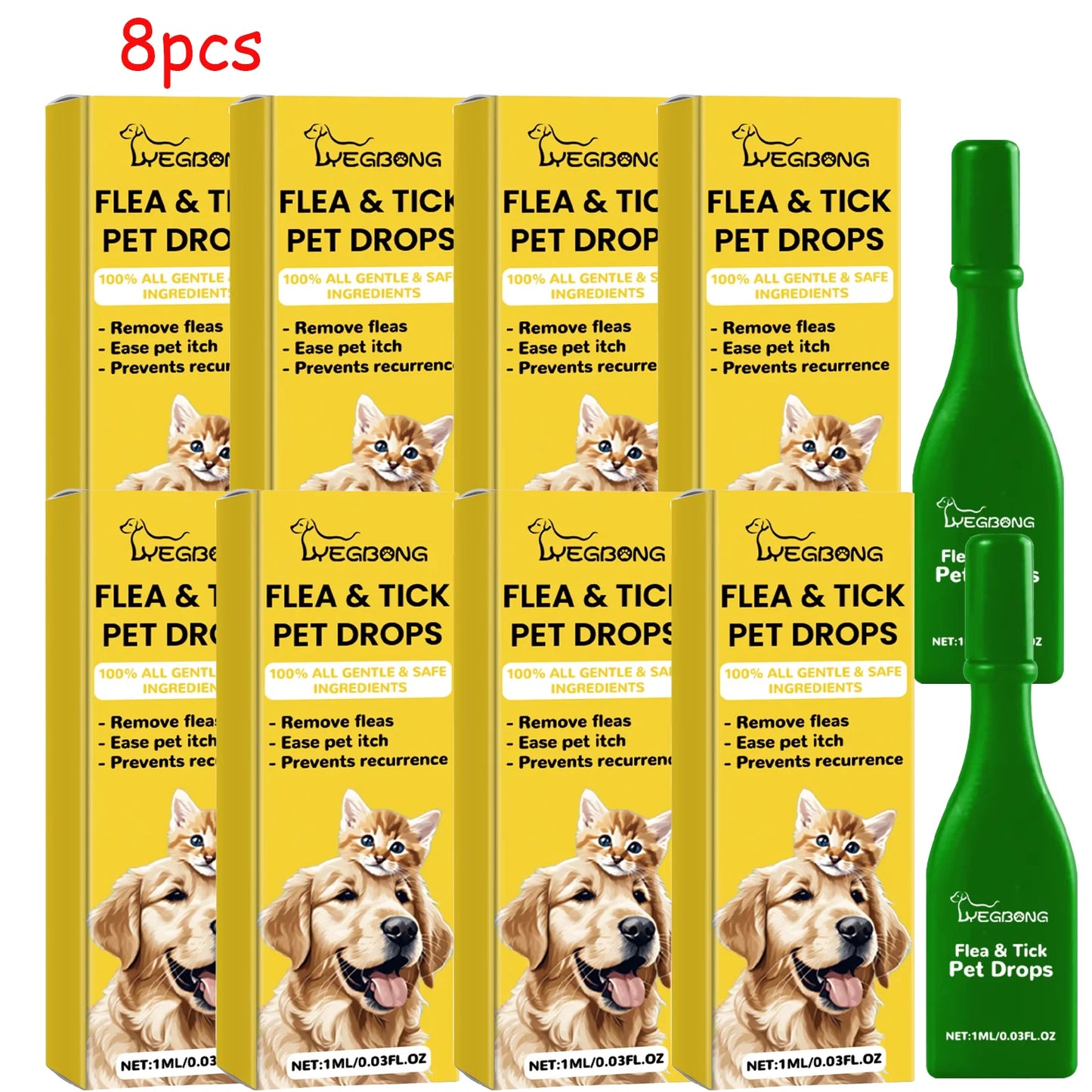 YEGBONG Cat Flea & Tick Drops – Fast-Acting Insect Repellent