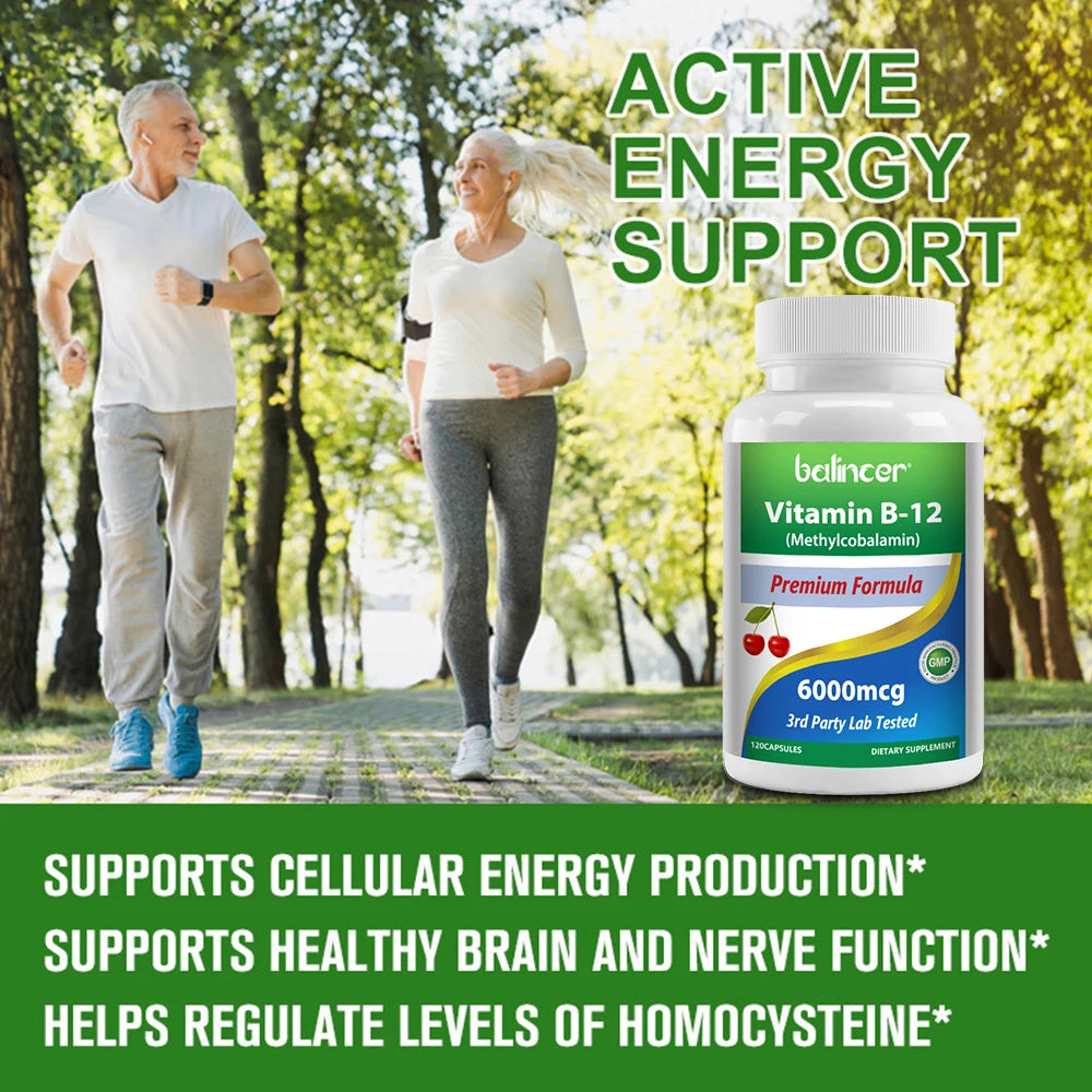 Vitamin B12 Supplement -Benefits Brain & Heart Function, Supports Memory, Learning, Helps Boost Natural Energy Peaceful Pleasures Health and Wellness