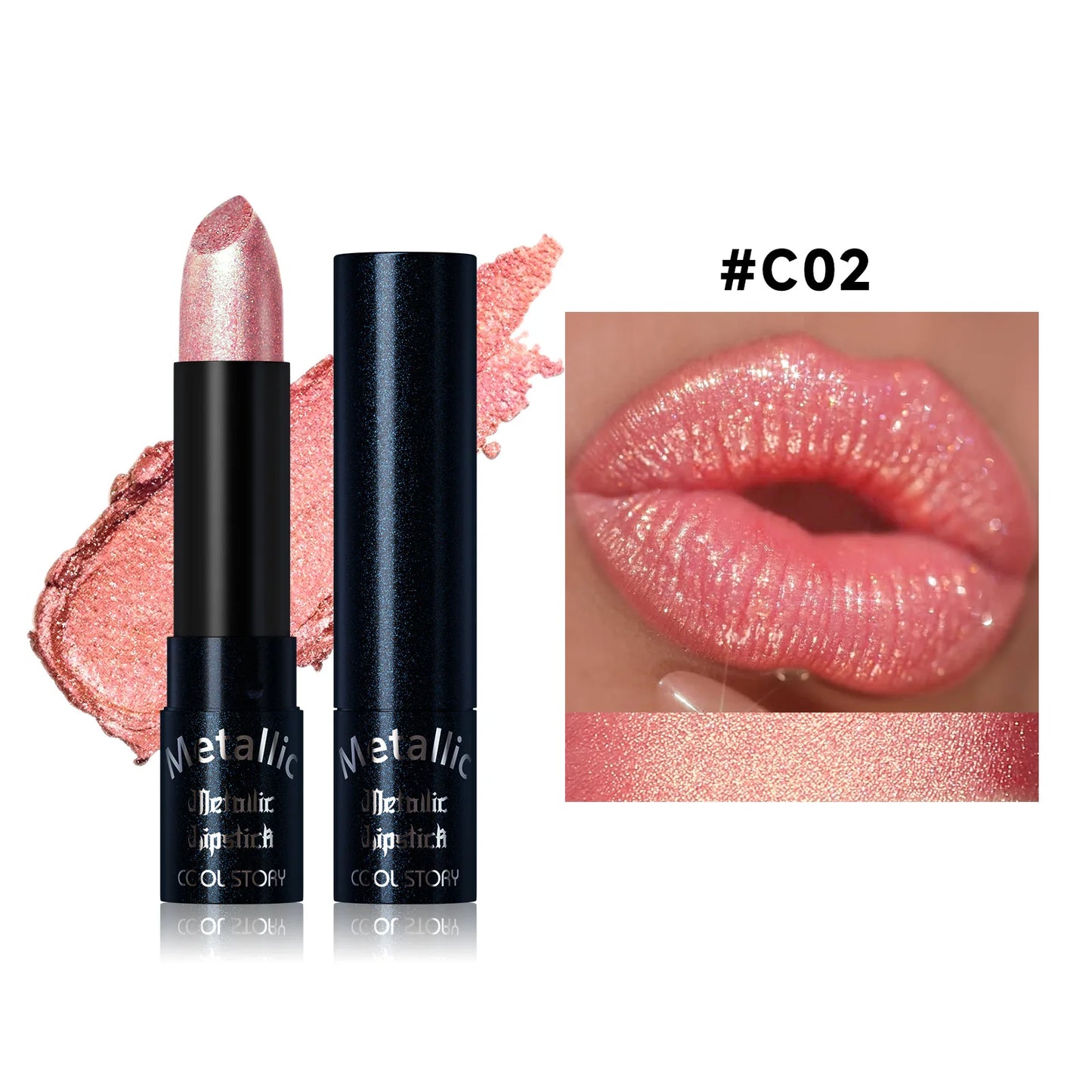 Metallic Glitter Velvet Lipstick – Waterproof Long-Lasting Shimmer