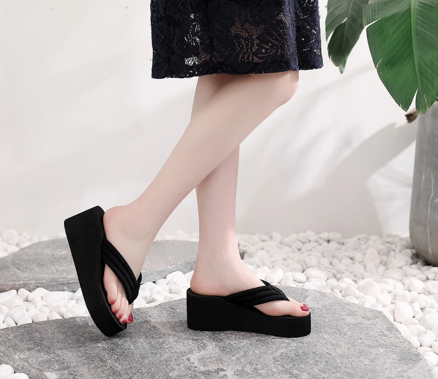 Women's Wedge Platform Flip Flops – Summer Beach Slippers