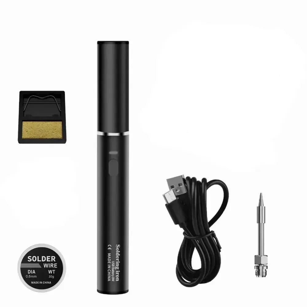 Usb Soldering Iron 5V Mini Convenient Adjustable Temperature Home Tools Diy Manual Radio Soldering Iron Set Peaceful Pleasures Health and Wellness 5-piece Set