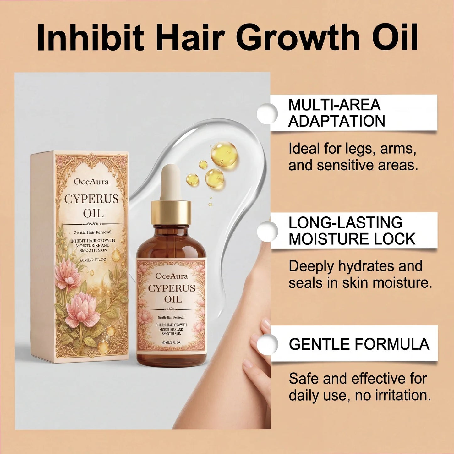 Hair Removal Care Essence Oil – Nourishing Skin Formula