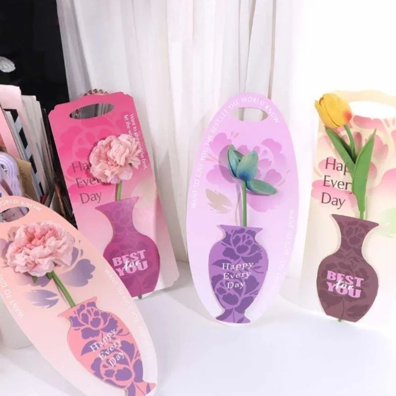 5-Pack Folding Flower Box DIY Bouquet Tote Gift Packaging