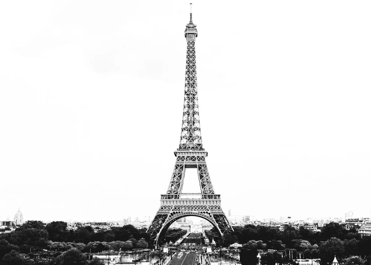 Eiffel Tower Black & White Canvas Wall Art | Paris Print