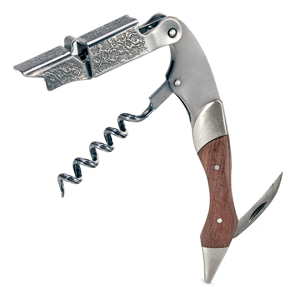 Wine Opener, Professional Waiters Corkscrew, PU Bag, Bottle Opener and Foil Cutter Gift for Wine Lovers Peaceful Pleasures Health and Wellness