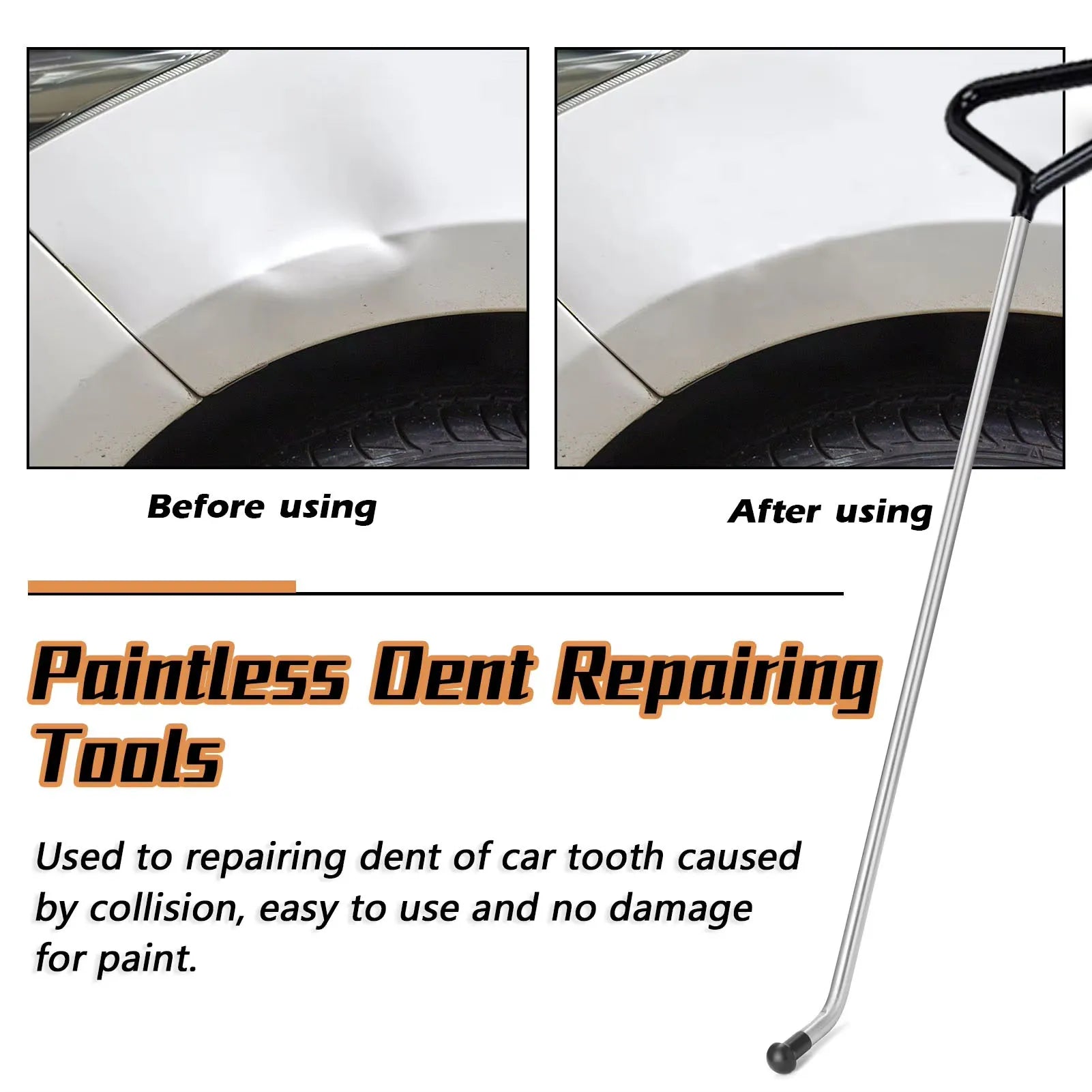 PDR Car Dent Repair Hooks Push Rods Taper Heads Replacement Kit Auto Body Hail Damage Paintless Dent Removal Tool Peaceful Pleasures Health and Wellness