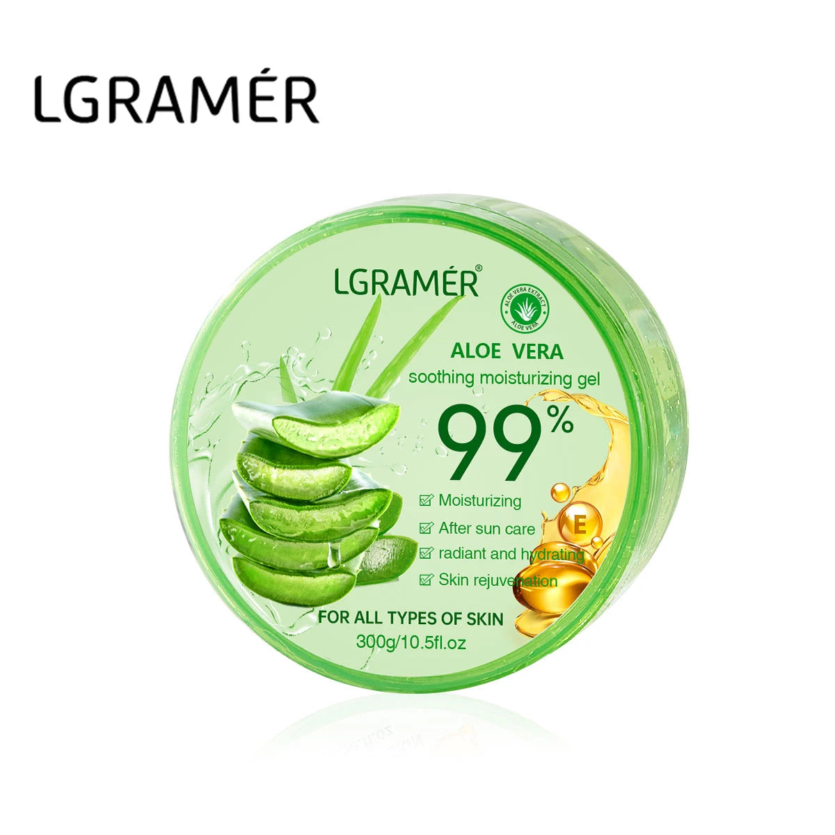LGRAMER 99% Aloe Vera Gel Sleep Mask – Deep Hydration, 300g
