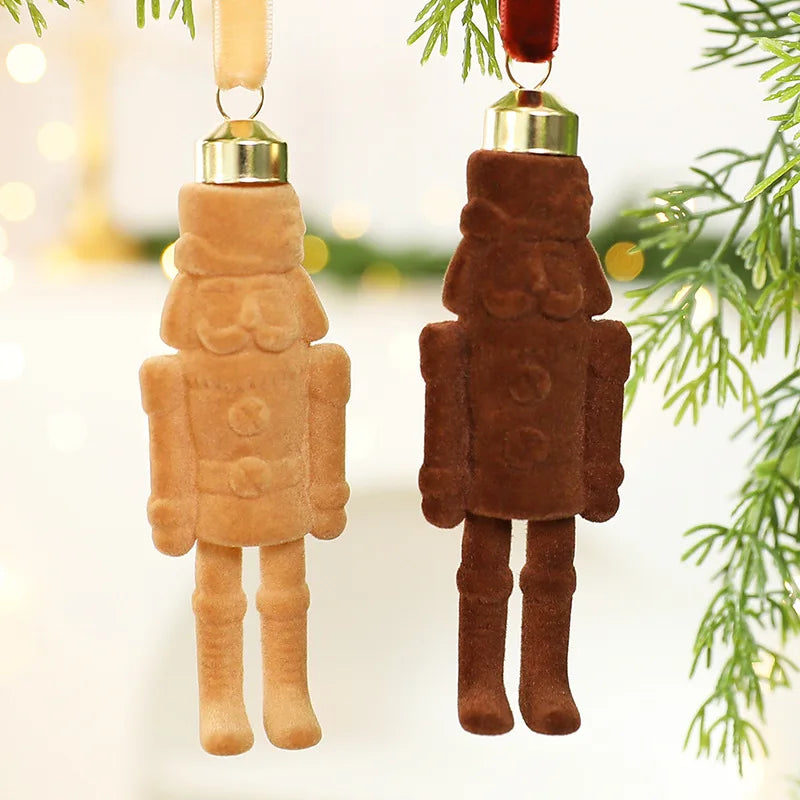 Flocked Nutcracker Soldier Christmas Tree Ornament | Holiday