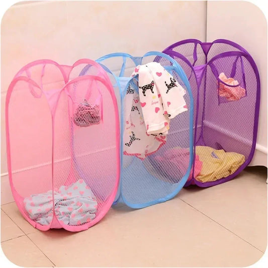 Foldable Pop-Up Mesh Laundry Basket | 70L Collapsible Hamper Laundry Hamper Peaceful Pleasures Health and Wellness
