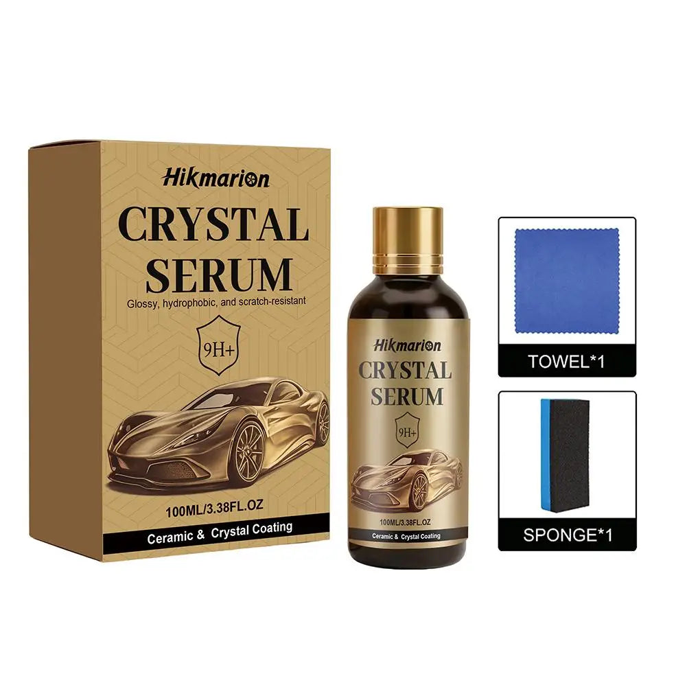 100ML Ceramic&crystal Coating 9h+ Car Crystal Serum Scratch & Abrasion Resistant Prevents Aging And Yellowing Peaceful Pleasures Health and Wellness 1set