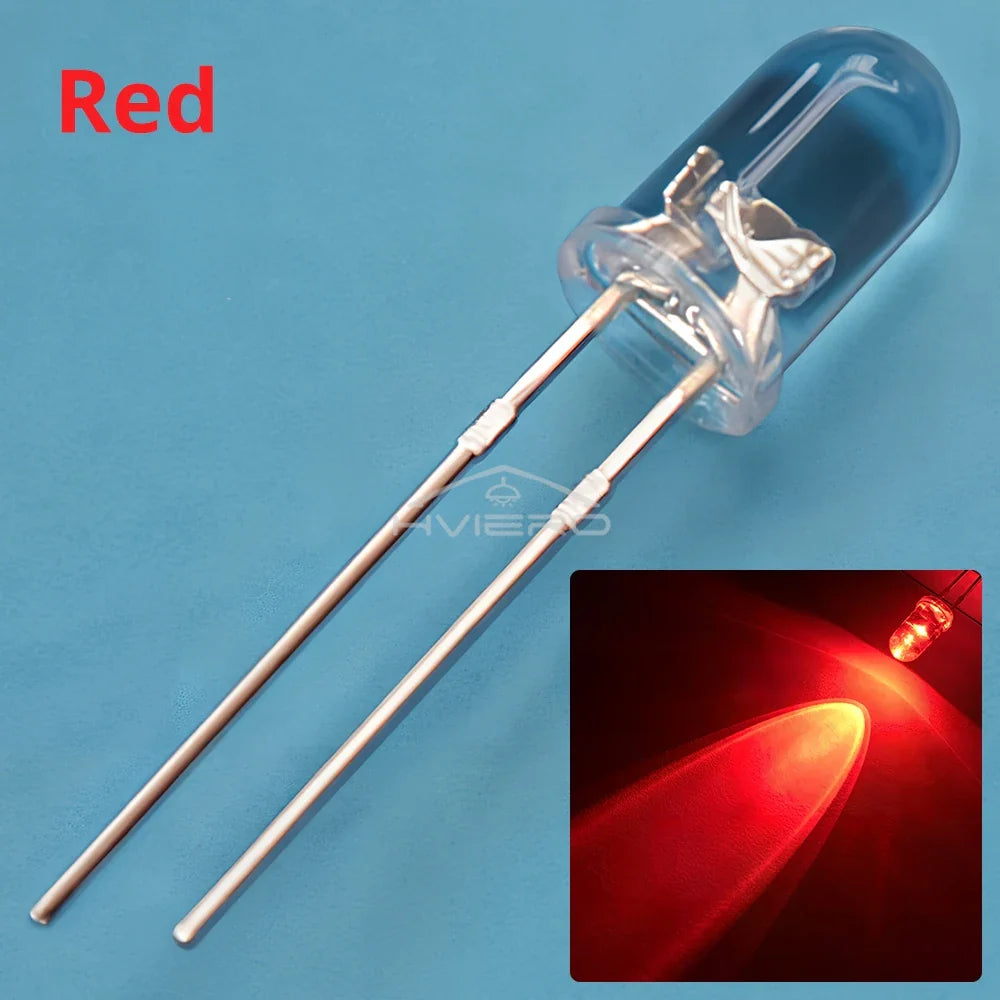 100pcs 5mm LED Diodes – Super Bright Water Clear DIY Bulbs