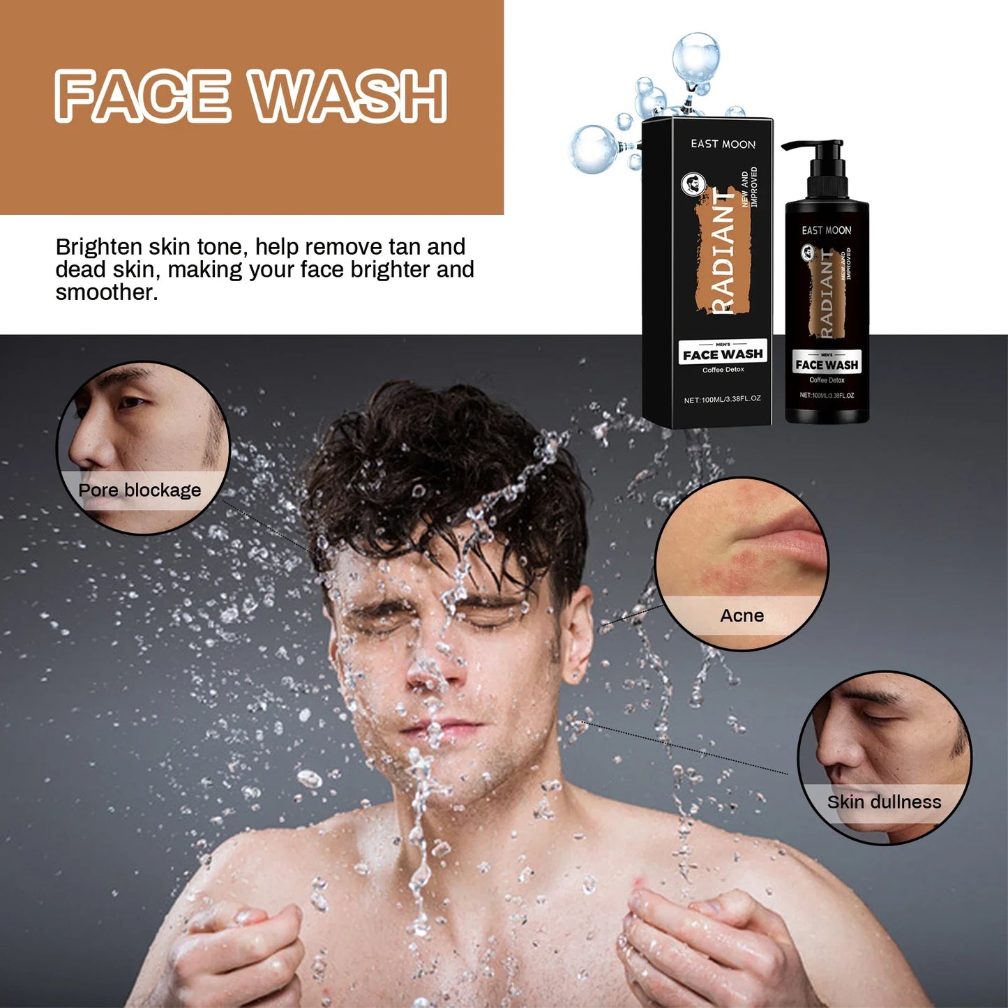 East Moon Men's Face Wash – Oil Control, Brightening & Deep Cleanse