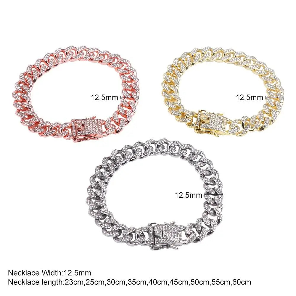 Rhinestone Dog Jewelry Necklace | Jeweled Pet Chain Collar