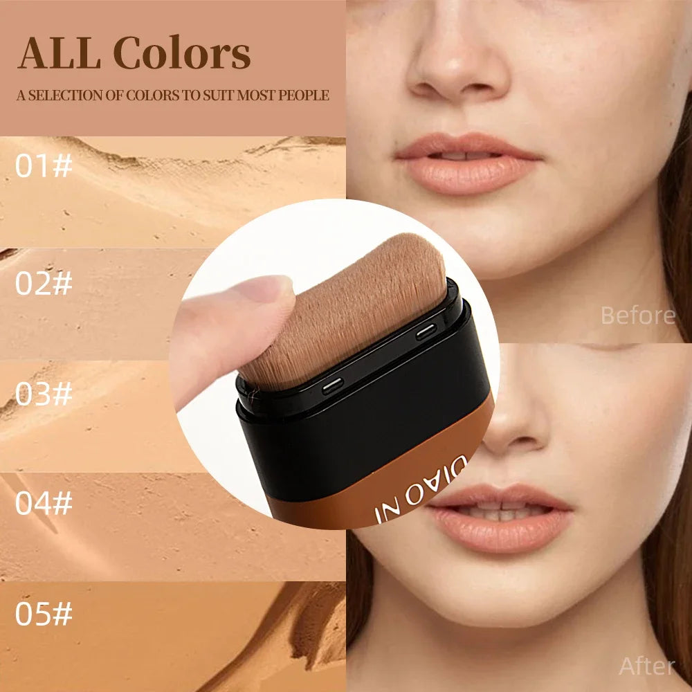 Tioni Dual-Head Foundation Stick with Brush – Long-Lasting