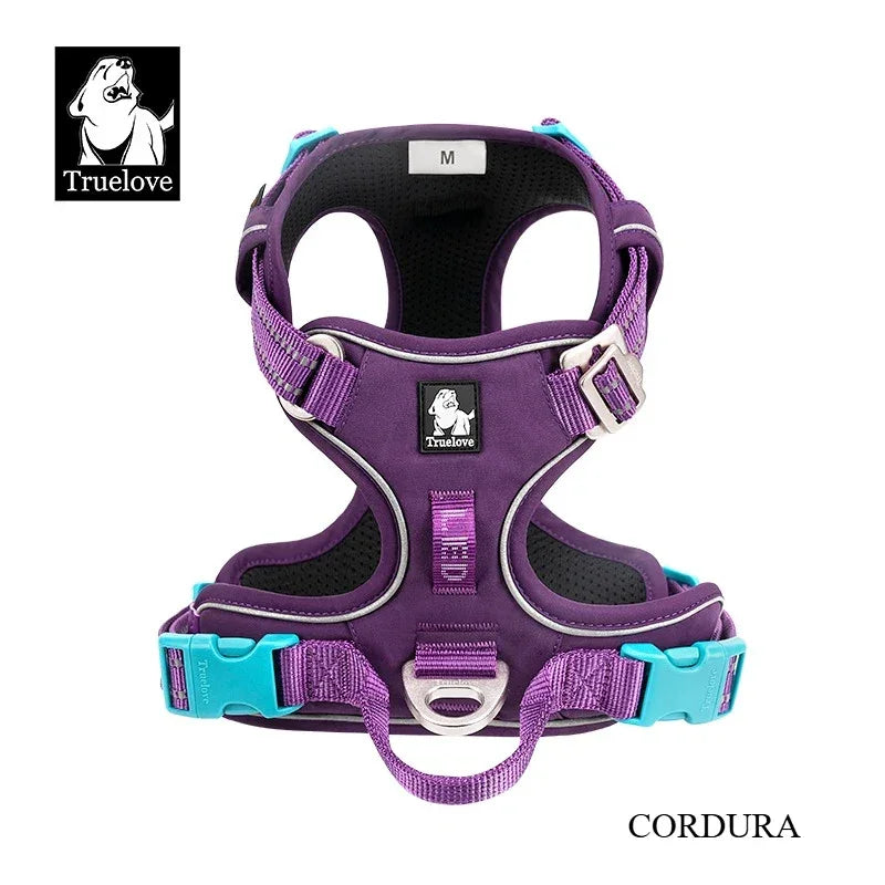 Truelove New Pet Harness Premium Anti Pull Reflective Light Up Nylon Breathable Adjustable Dog Harness Training Vest TLH5657 Peaceful Pleasures Health and Wellness Purple XS China Mainland